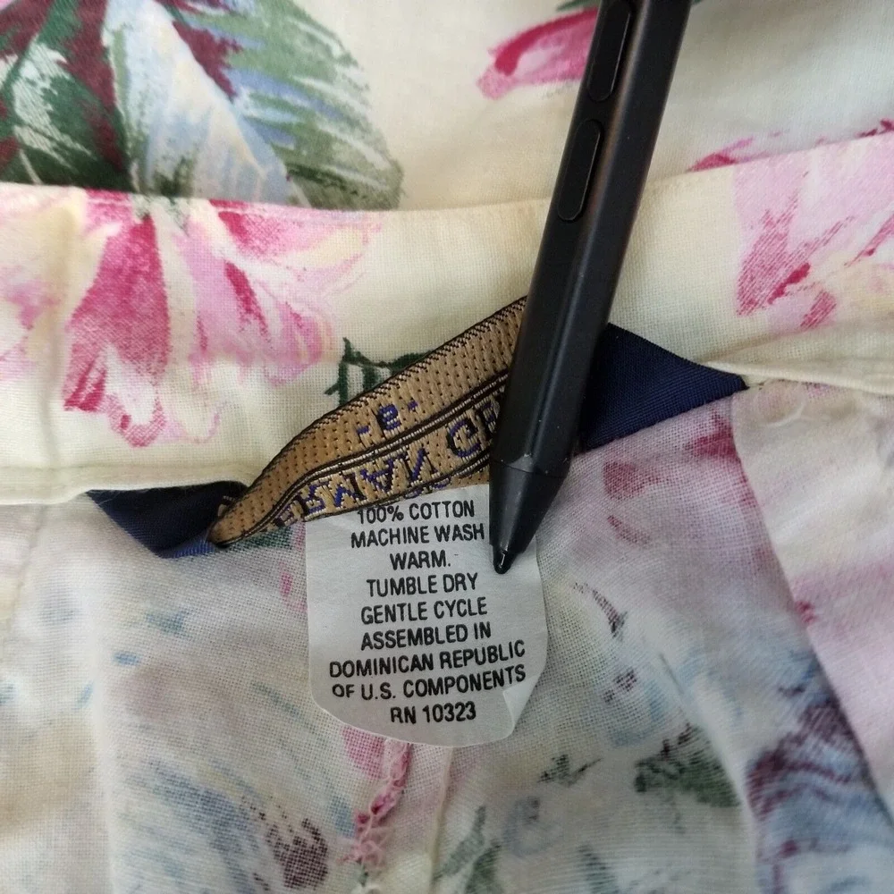 Vtg Shorts Women 6 Cotton Floral Pleated High Rise Pockets Cottage Wide Leg 90's